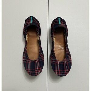 TIEKS‎ Women's HERITAGE PLAID Ballet Flats Shoes Red White Blue Size 9 Foldable